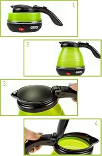 Bollitore elettrico pieghevole Salvaspazio da Viaggio elettrico portatile, mini bollitore elettrico da 600 ml, silicone per uso alimentare, per escursioni, campeggio ufficio casa