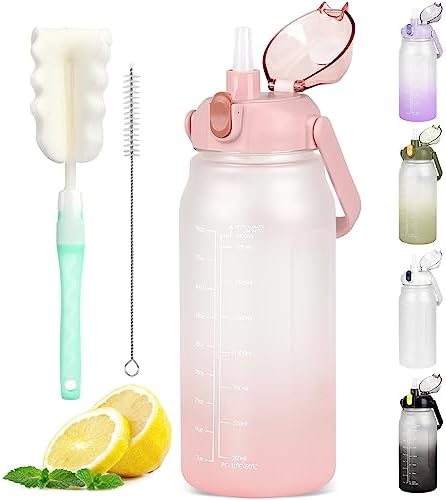 GXCROR Water Bottle 2L with Straw, 100% Leakproof Water Bottle, BPA Free Water bottle,Anti Rupture Drinking bottle for Daily use, Fitness and Outdoor Activities