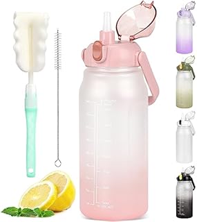 GXCROR Water Bottle 2L with Straw, 100% Leakproof Water Bottle, BPA Free Water bottle,Anti Rupture Drinking bottle for Daily use, Fitness and Outdoor Activities