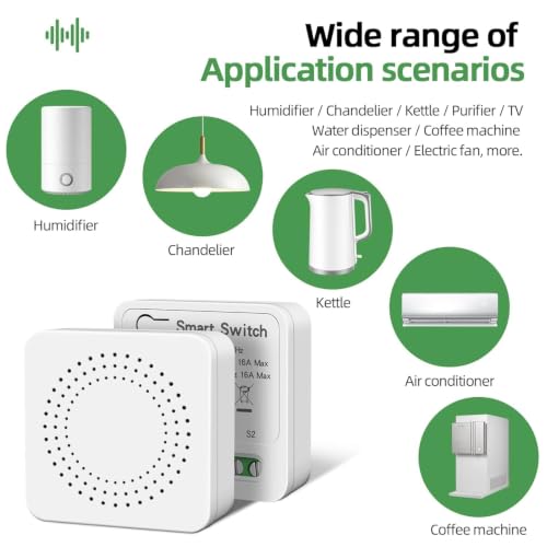 Image of Hexonix Mini 16A Smart WiFi Switch - Smart Life APP, Alexa & Google Compatible, 2-Way, DIY Mode, Timer, LAN Control (No Hub)