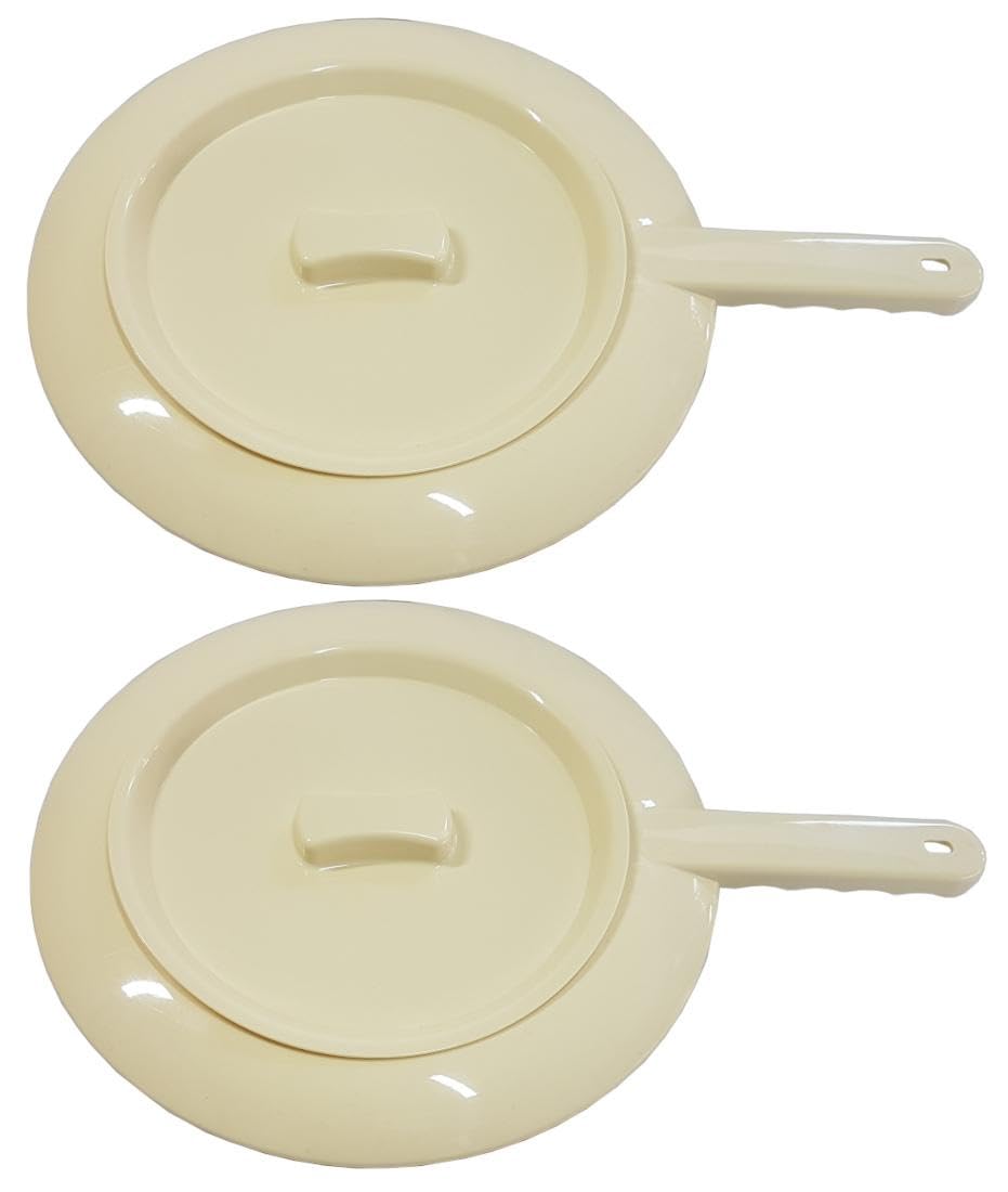 2x FabaCare Medizinische Pflege-Bettpfanne für Erwachsene aus Kunststoff, Bettpfanne, Toilettentopf, Mobile Toilette, Zimmertopf, Stechpfanne, Töpfchen, Stechbecken, Nachttopf, Mobiles WC, Doppelpack