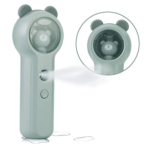 Nano Facial Mister, Cute Bear Rechargeable Portable Nano Mister for Face/Body Care Skin Moisturizing, Eyelash Extensions, Makeup [Grey]