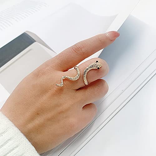 Image of GANGYUN 4 Pcs /Set Adjustable Cobra Snake Starfish Lotus Flower Yoga Finger Ring Open Wolf Eagle Dragon Claw Rings Sets Jewelry