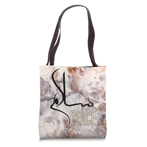 Bolso tote artístico con caligrafía árabe que significa paz, para musulmanes miniatura 1