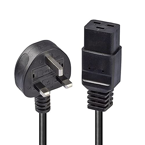 LINDY Mains Cord UK Type G - IEC C19, Black, 2 m