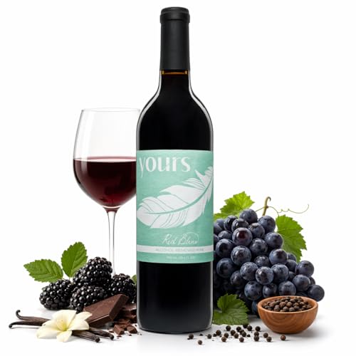 YOURS Non-Alcoholic Wine – Premium Award-Winning Wine Alternative, Alcohol-Free &amp; Monk Fruit Sweetened – 750mL Bottle (Red Blend)