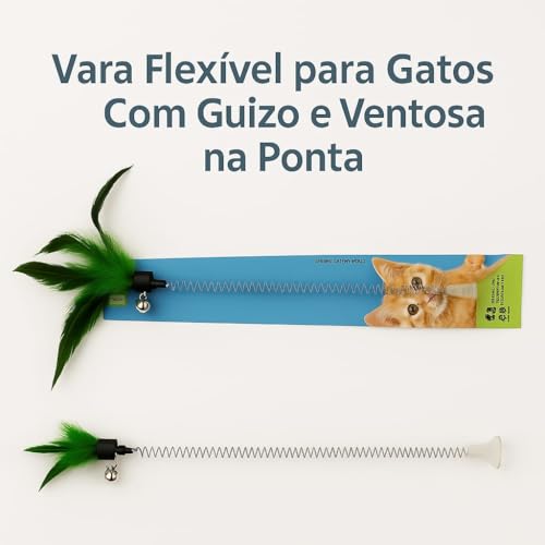 Varinha Interativa para Gatos com Pena e Sino.