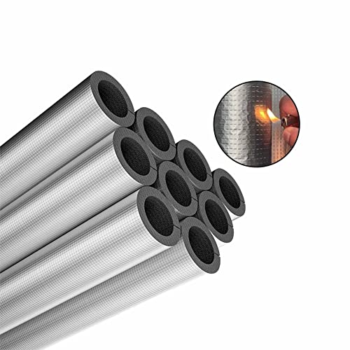 Foam Pipe Insulation,Insulation,Self Sealing Pipe Insulation Tubing,For Pipe Insulation Foam Tube Self Adhesive Pipe Insulation Wrap Freezing Aluminum Foil Pipe Insulated Foam Protection ( Color : Sil