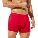 [Arjen Kroos] ボクサーパンツ メンズ 下着 ボクサーブリーフ 前開き 綿 通気 立体成型 フィット 吸湿速乾 快適 タグなし クラシック 男性用 AK5006‐レッド‐1枚 L