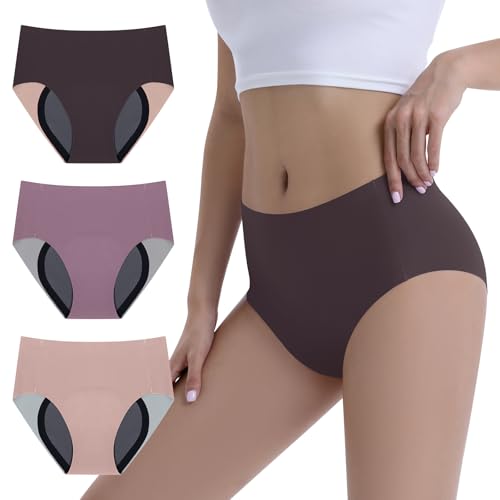 Carer Lot de 3 Culottes d'Incontinence Femme – 100 ml Capacité d’Absorption, Sous-vêtements Réutilisables pour Fuites Urinaires et Protection Menstruelle de Nuit, Confortables et Discrètes, Taille 3XL
