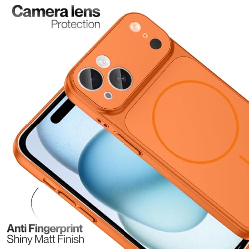 Image of SHINESTAR Converter Case for iPhone 15 | Premium Protective Mag-Safe Cover | iPhone 17 Pro / 17 Pro Max Series Style Design | in-Built Camera Guard | Wireless Charging Compatible - Orange