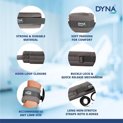 Image of Dyna Limb Restrainers with Dementia Gloves for Wrist and Ankle Control (Combo-Pack) (Pair)