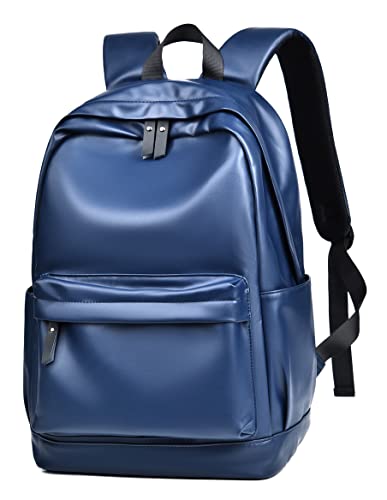 Classic Backpack for Men, PU Leather Large Capacity Travel Bookbag Lightweight Casual Daypack for Travel Work College