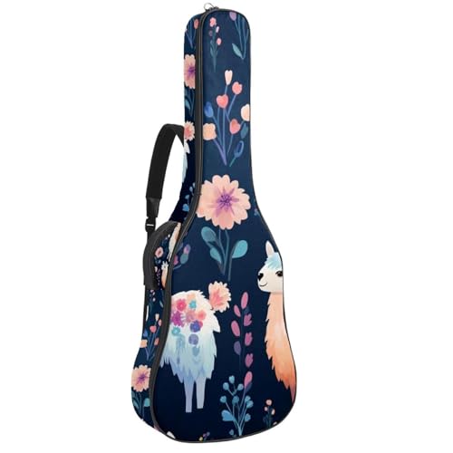 Housse pour guitare acoustique à motif alpaga mignon 108 cm