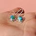 Green Blue Copper Turquoise 925 Sterling Silver Handmade Dangle Earrrings Gift Jewelry For Wife Mom Girlfriend