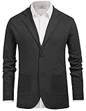 Men's Cardigan Shawl Collar Sweater Sports Coat with 2 Pockets Dark Grey M