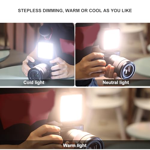 Luz de cámara recargable de 3000 mAh, 3200 K-5500 K, panel de iluminación portátil para cámara réflex digital, videocámara Vlog, montaje en zapata fría, luz de cámara - imagen 2