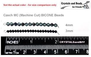 Miniatura 3 de 0.118 in azul opaco (turquesa azul), cuentas checas MC Bicone (Rondell, cristales en forma de diamante), 36 piezas