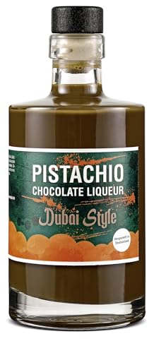 Wajos Pistachio Chocolate Liqueur – Dubai Style, 17% vol: 350ml Pistazien Likör mit Schokoladennoten, Likör mit Dubai Schokolade Geschmack