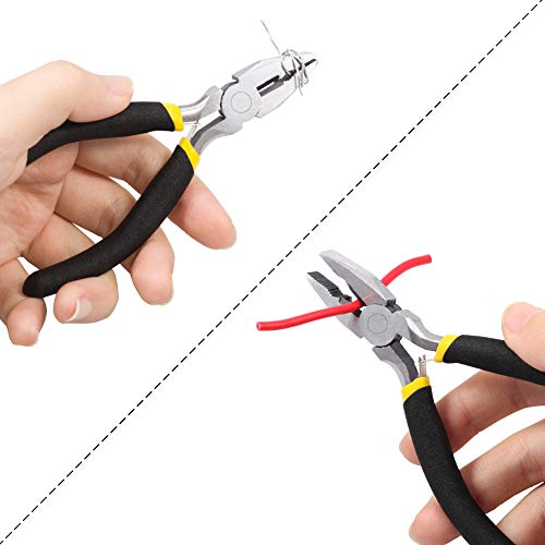 Image of Mini Linesman Pliers - 5 Inch Combination Pliers With Spring Loaded Wire Cutters - Electrical & Screw Removal Tool - Jewellery Making