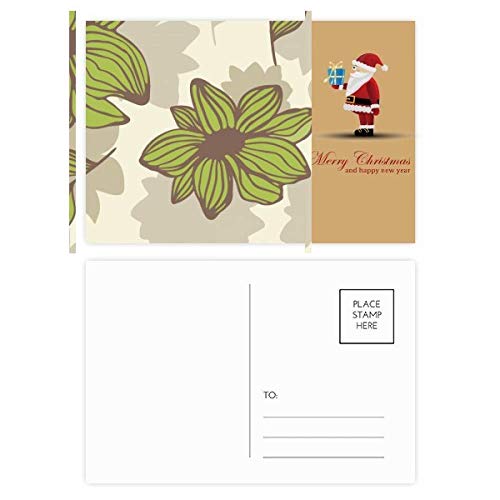 Cartes postales de Père Noël marron vert pour écrire vos vœux au coin du feu