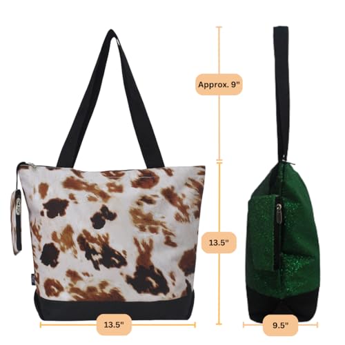 Image of NGIL Medium Top Zipper Closure Canvas Tote Bag with Attached Matching Coin Purse For Moms and Nurses