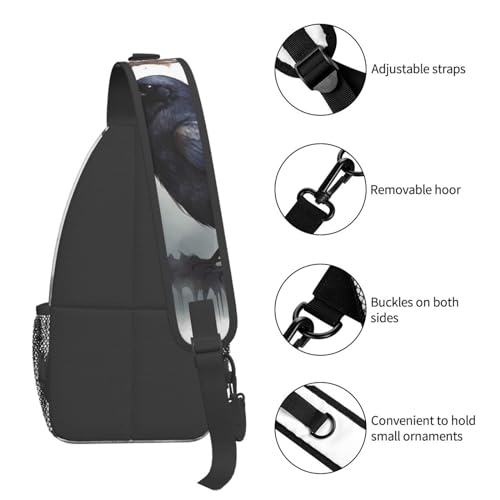 Sling Bag para Mujer y Hombre Negro Bolsa Cruzada miniatura 4