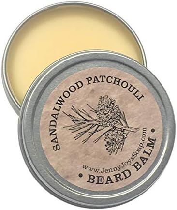 Jenny Joy's Beard balm Sandalwood & Patchouli Scent, Beard Wax & Mustache Wax For Men’s, 100% Rich Nutrients Bees Wax, Jojoba, Coconut Oil. Pine Resin