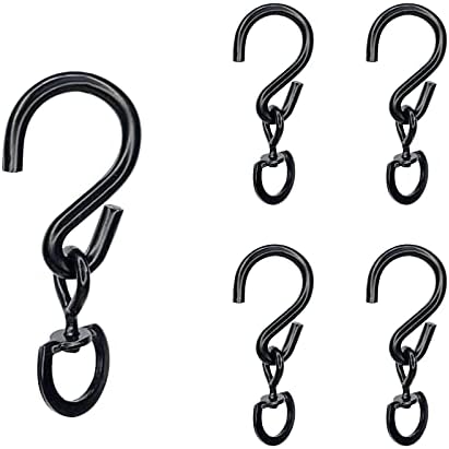 Cashger 5 PCS Swivel Plant Hooks, Heavy Duty Dual Swivel Hooks for Hanging Plants Wind Chimes Windsocks Bird Feeders Party Supplies (Load 50 lbs)