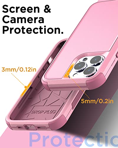 Aicase For Iphone 13 Pro Max/Iphone 12 Pro Max Case,Heavy Duty Protective Phone Case Military Full Body Protection Shockproof/Dustproof/Drop Proof Rugged Durable Pink #TOP5
