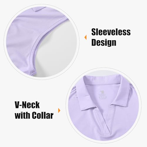 Image of BGOWATU Women's Sleeveless Golf Polo Shirts Collared V Neck Tennis Tank Tops UPF 50+ Quick Dry Lightweight