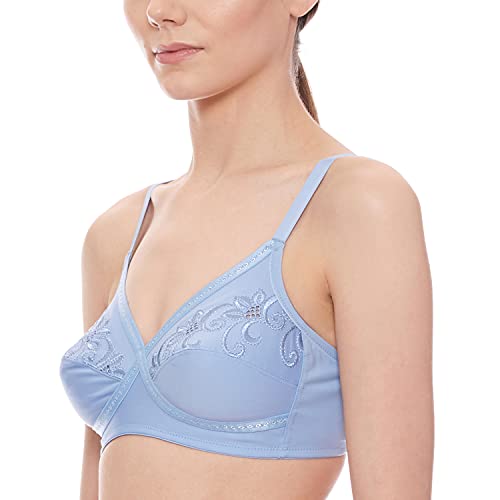Image of Marks & Spencer Womens Cotton Blend Non Padded Non Wired Cross Over Embroidered Bra