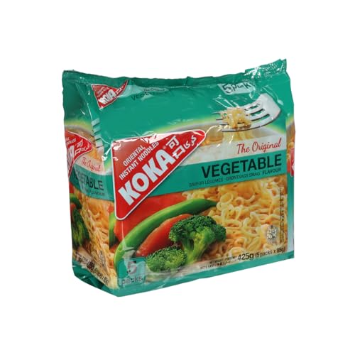 KOKA Orienta Instant Noodles The Original Vegetable Flavour(Pack Of 5) With Flavouring Oil "(Halal Certified)" - Vegetarian - 85 Gm