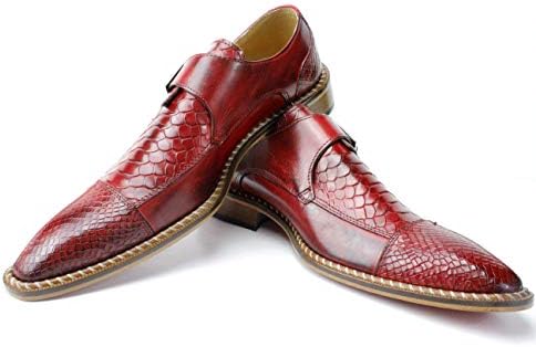 Ivan Troy Doula Men’s Dress Shoes/Italian Monk Strap Men’s Shoes/Men’s Leather Dress Shoes/Italian Oxford Shoes/ (Red, Numeric_13) | Image 2