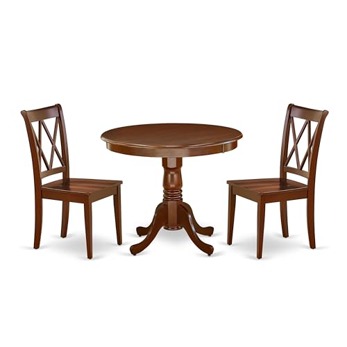 East West Furniture 3-Piece Mahogany Dinette Set