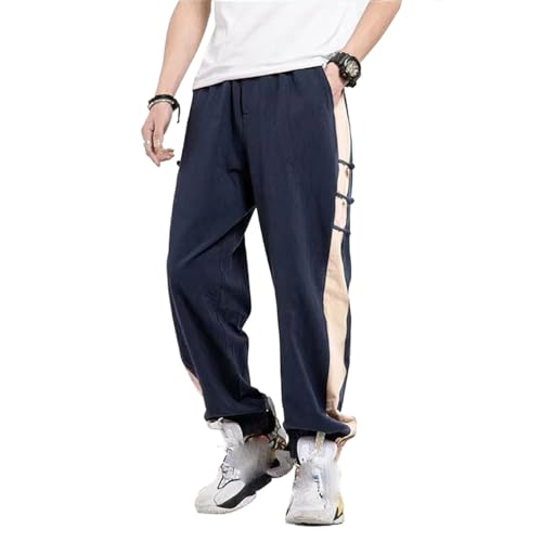 Pantalon patchwork homme en lin authentique et finitions soignées