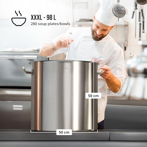 Royal Catering Pentola Per Induzione Pentola Acciaio Inox Rcst-71li-e