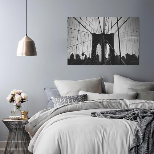 Cuadro en blanco y negro de Brooklyn y Nueva York, póster moderno de 40x60 cm para dormitorio 3