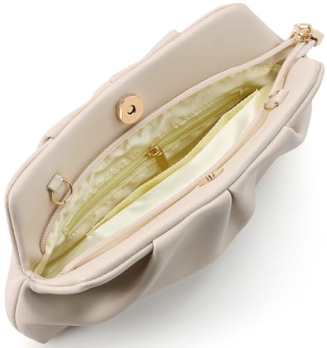 Image of Women Clutch Bag Dressy Formal Handbag Pleated PU Clutch Purse Detachable Chain