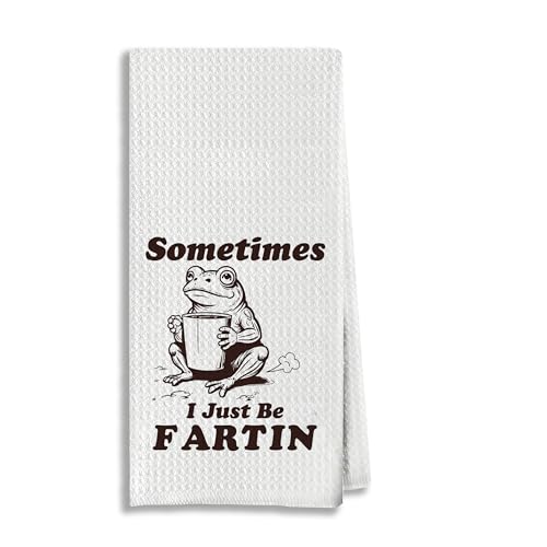 AgriFusion Tech Funny Frog Kitchen Towel 16x24 Inches - 'Sometimes