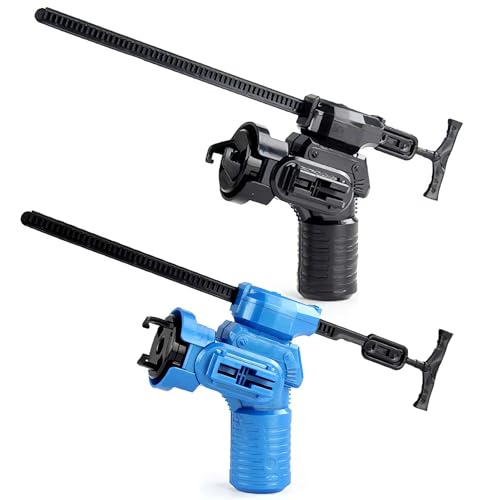2 PCS Metal Fusion Steel Power Launchers (Only Compatible with Metal Fusion), Gyro Launcher(Right-Spin), Spinning Tops Accessories (Ripper Launchers)