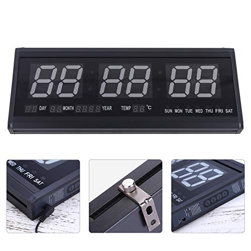 Horloge de table numérique avec date semaine température grand écran LED