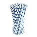 Blue Paper Drink Straws Biodegradable - Value Pack 100 Pack Eco-frendly Straw Bulk for Party Supplies | Birthday | Wedding | Bridal | Baby Shower | DIY Idea