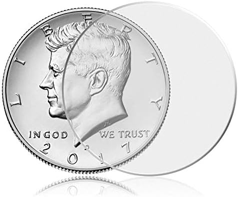 (50 Pack) 30.6mm Coin Holders for JFK Half Dollar, Direct Fit Air...