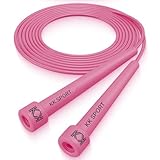 KK Skipping Rope PVC– Jump Rope Lightweight, Durable & Adjustable for All Fitness Levels – Ideal for Home Workouts, Boxing, Cardio & Weight Loss, Pink