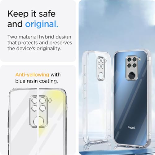 Image of Jkobi Back Cover for Xiaomi Mi Redmi Note 9 (Silicone Clear Shockproof Case with Camera Protection | Soft and Flexible | Transparent)