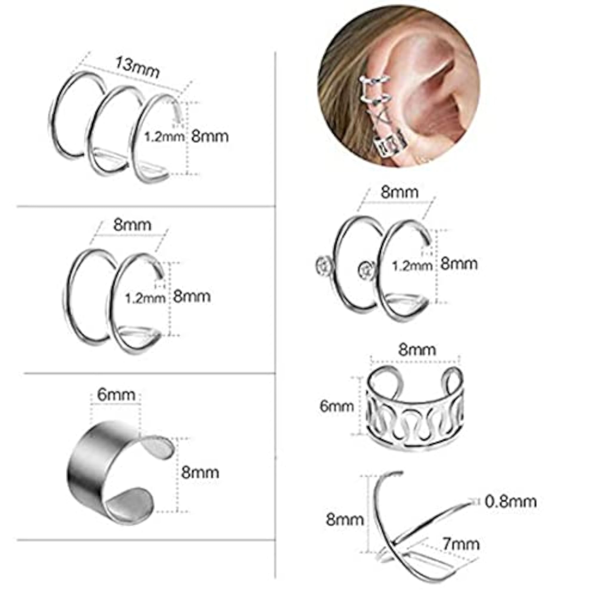 Plated Earcuffs Combo Set