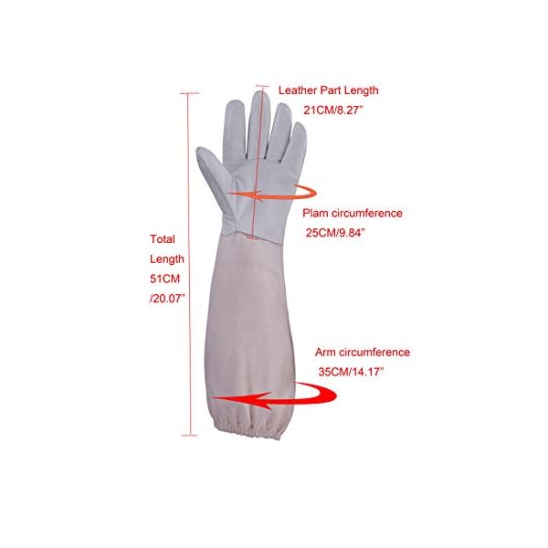 HunterBee Imker-Hut und Schleier mit Handschuhen, rund, 2-in-1, Braun – Bild 6