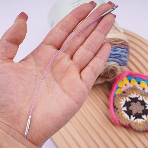 Image of Weabetfu Options Interchangeable Circular Knitting Needle Cable,Swivel 360 Inter.Cable for Circular Needle - 6.3inch(16cm)