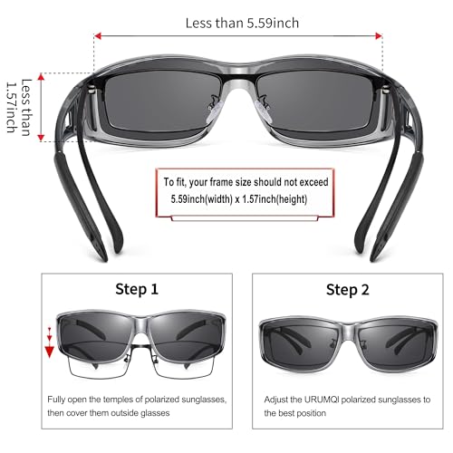 Image of URUMQI Polarized Sunglasses Fit Over Glasses for Men Women, Wraparound Sun Glasses UV400 Protection for Driving Fishing